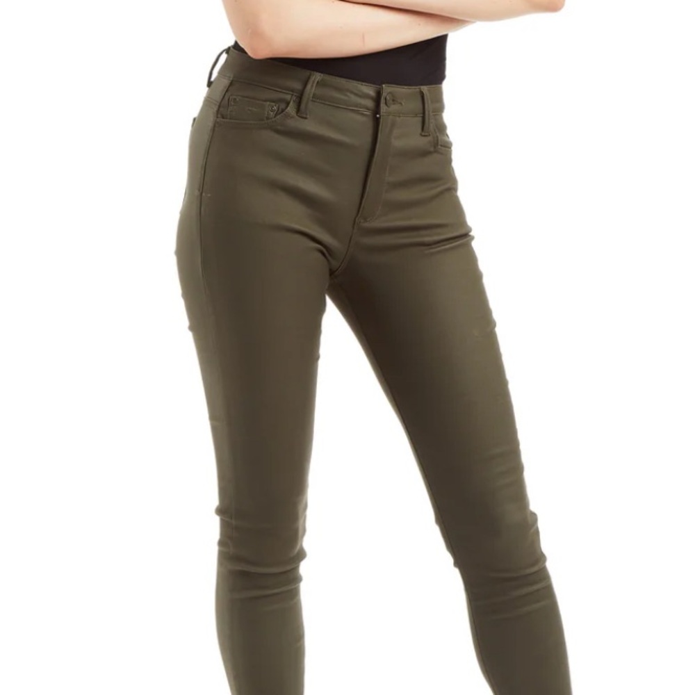 Tractr Olive Coated Skinny Jeans